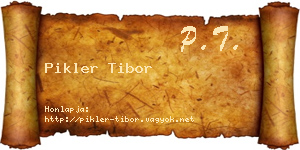 Pikler Tibor névjegykártya